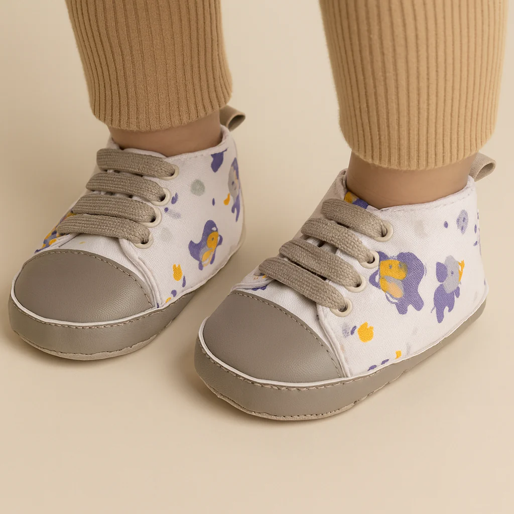 Baby Casual Shoes Lion Off White & Grey - Sunshine - Image 2