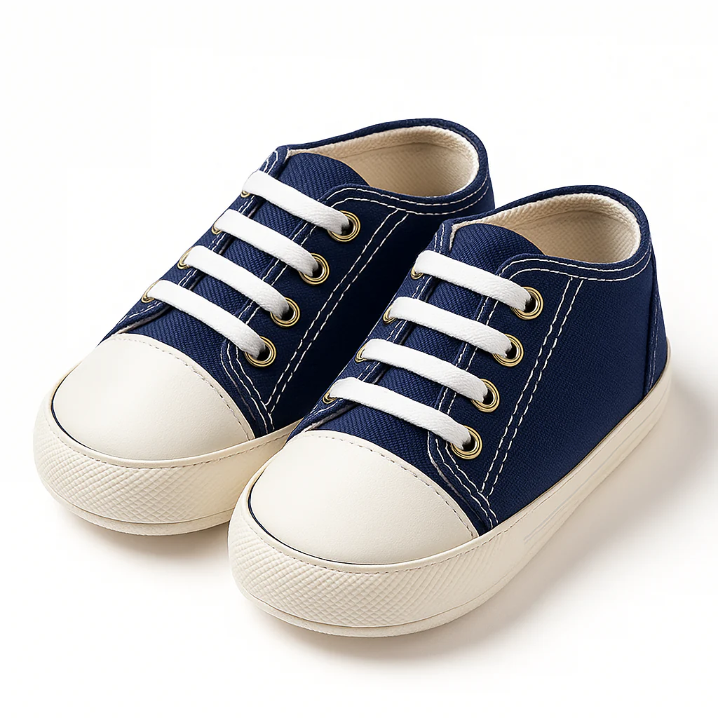 Baby Casual Shoes Navy Blue & Off White - Sunshine