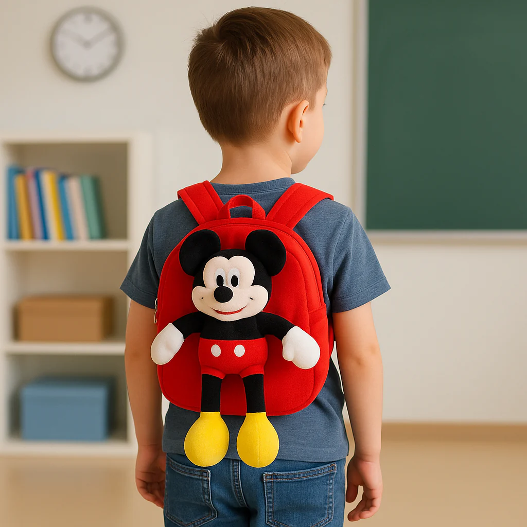 Baby Character Plush Backpack Micky Mouse Red - Sunshine