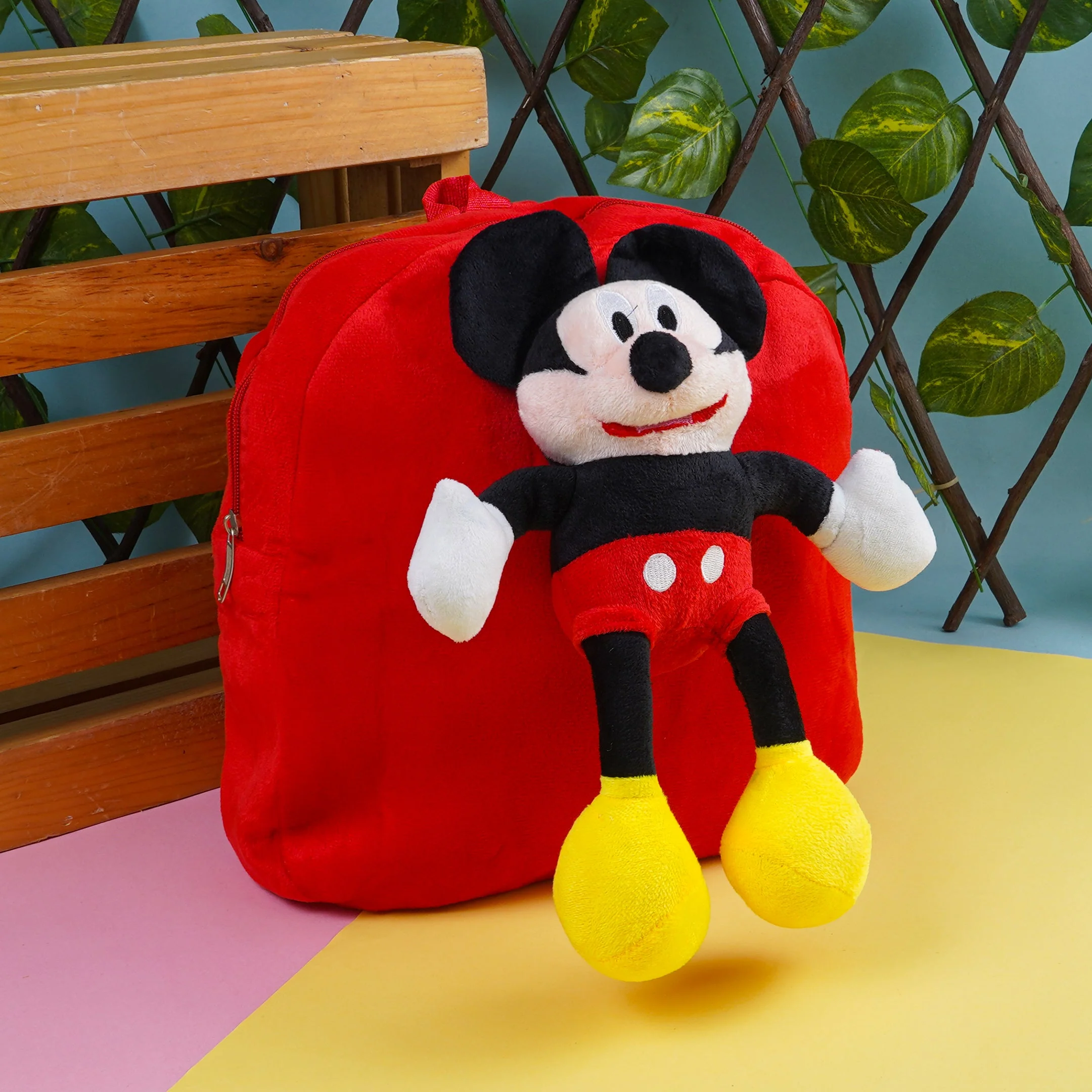 Baby Character Plush Backpack Micky Mouse Red - Sunshine - Image 2