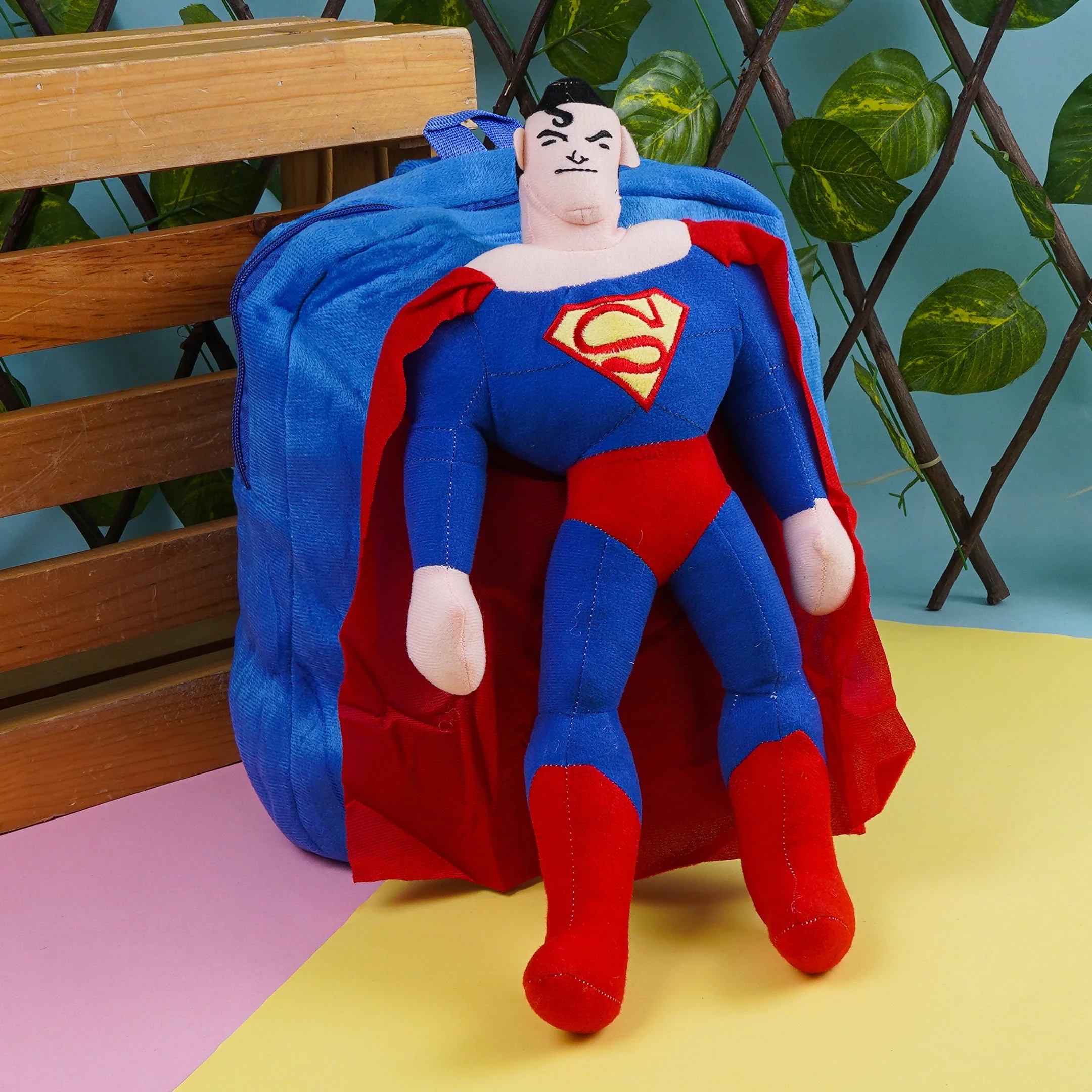 Baby Character Plush Backpack Superman Blue - Sunshine - Image 2