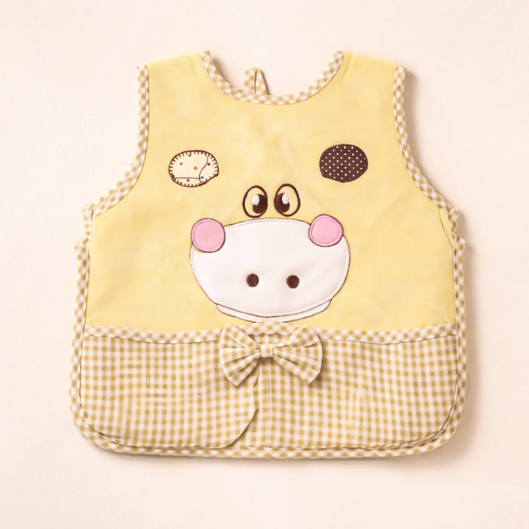 Baby Cotton Apron Bib Hippo Yellow - Sunshine