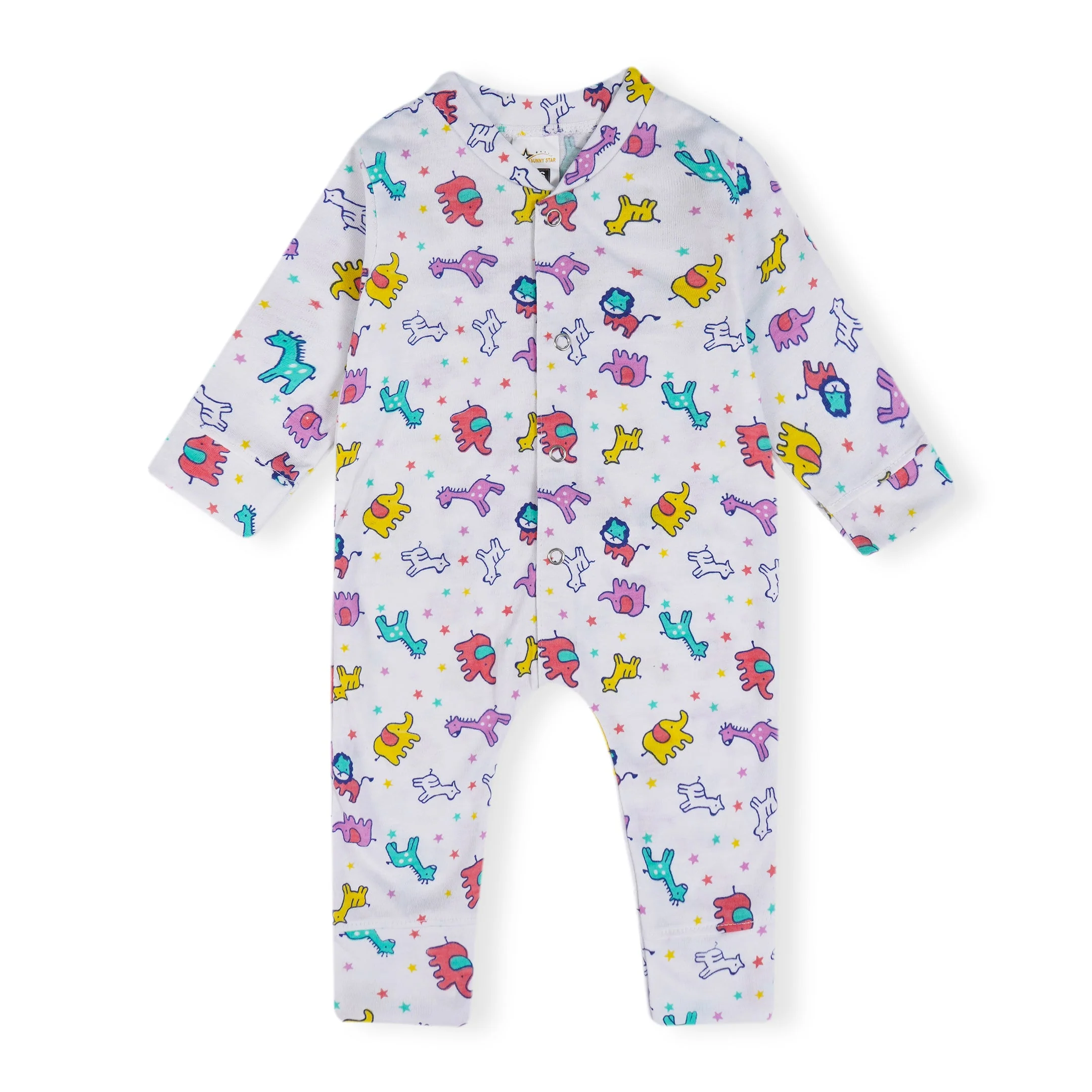 Baby Cotton Full Body Sleepsuit Pack Of 2 Animals Multicolor - Sunshine - Image 8