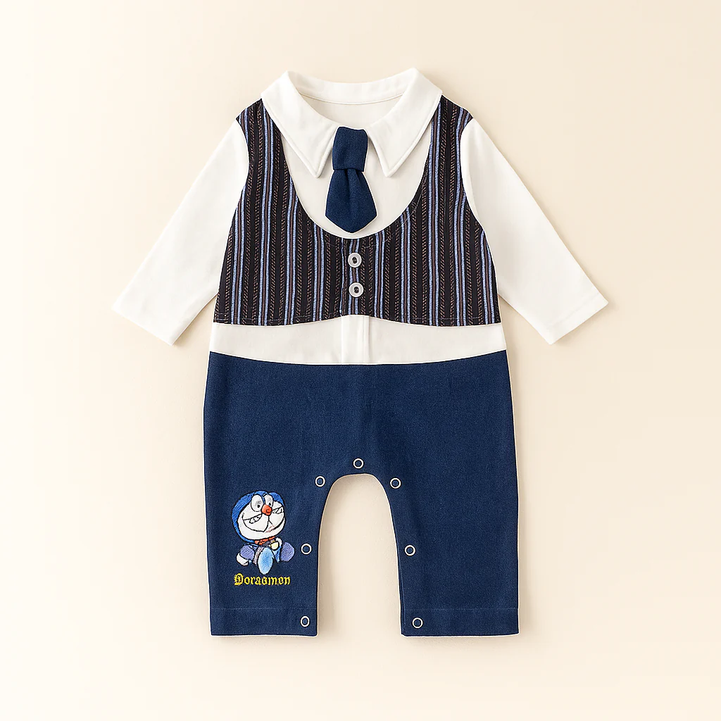 Baby Cotton Romper Jeans Blue - Sunshine - Image 2