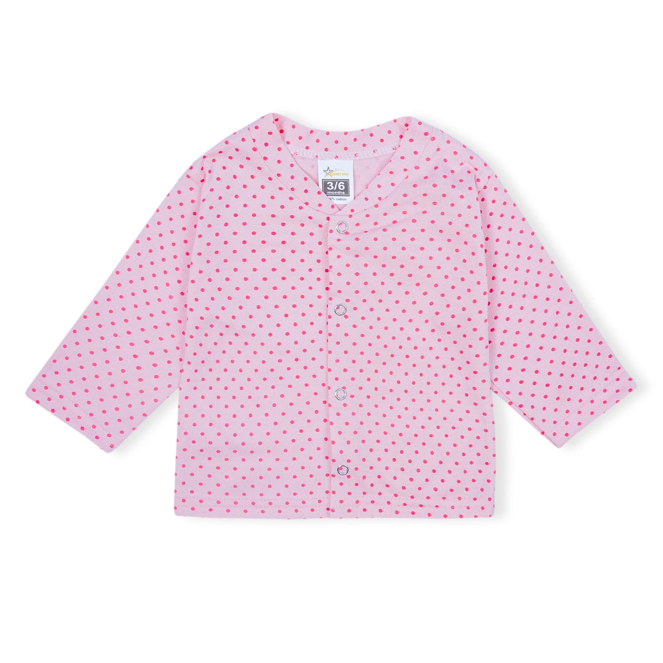 Baby Cotton Sleepsuit Polka Dots Pink - Sunshine - Image 6