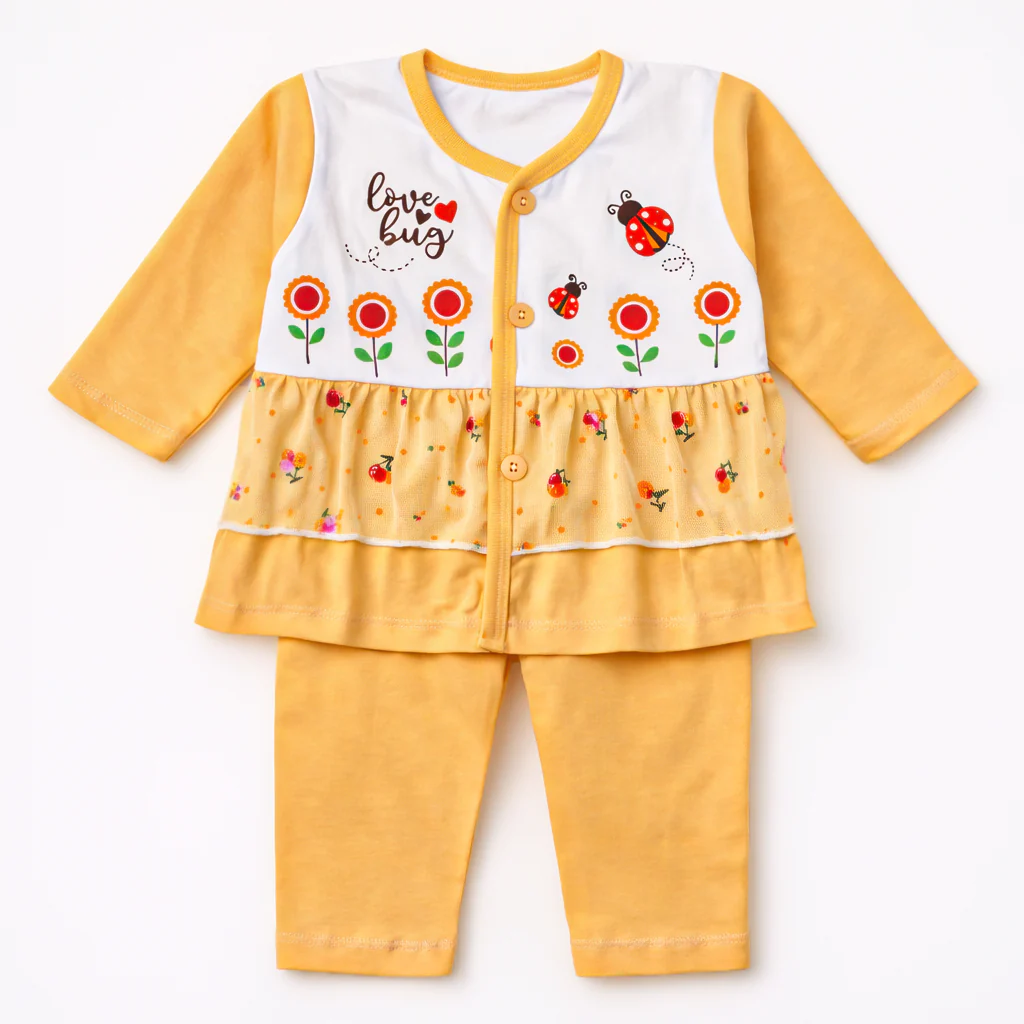 Baby Cotton Sleepsuit Set Lady Bug Orange - Sunshine