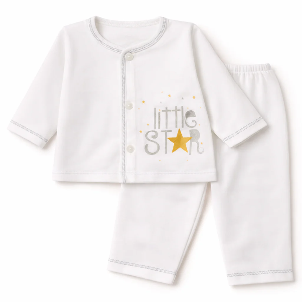 Baby Cotton Sleepsuit Set Little Star Grey - Sunshine