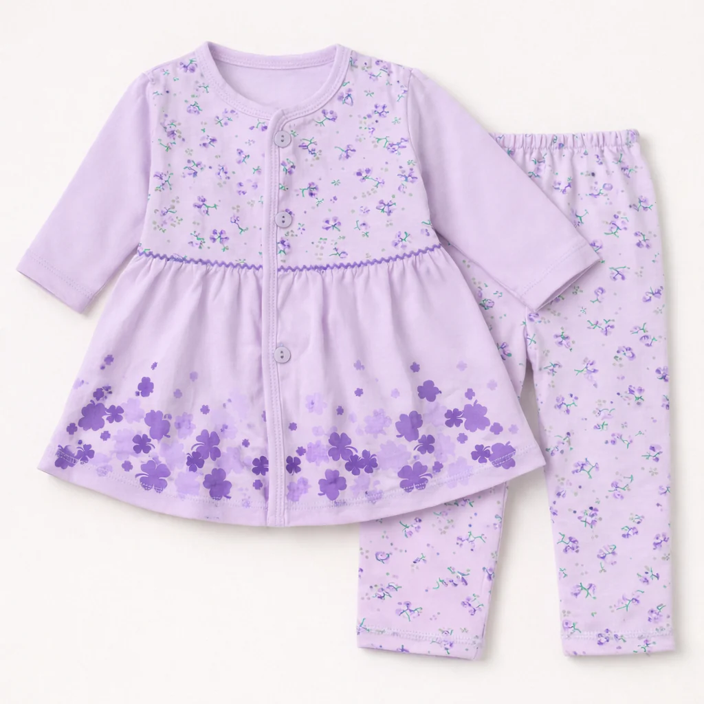 Baby Cotton Sleepsuit Set Rose Purple - Sunshine