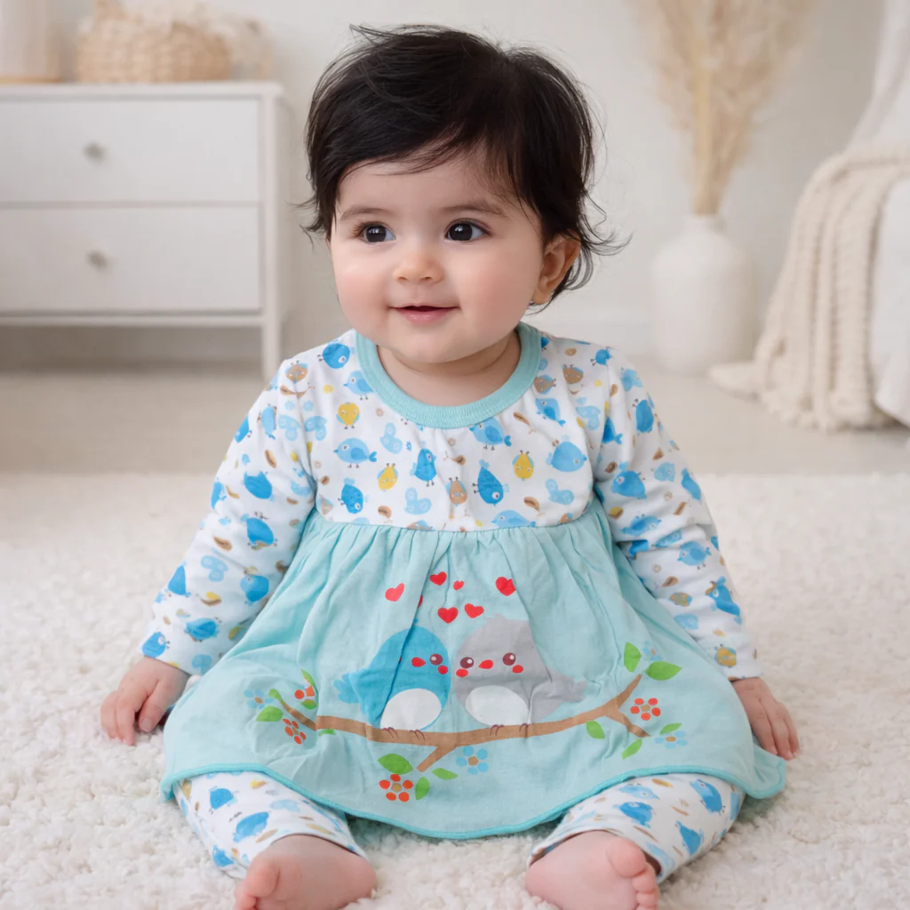 Baby Cotton Sleepsuit Set Sparrow Blue - Sunshine - Image 2