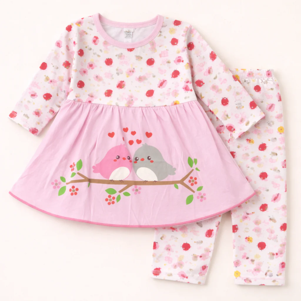 Baby Cotton Sleepsuit Set Sparrow Pink - Sunshine
