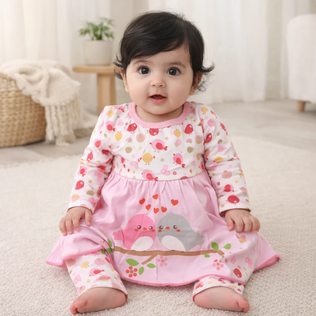 Baby Cotton Sleepsuit Set Sparrow Pink - Sunshine - Image 2