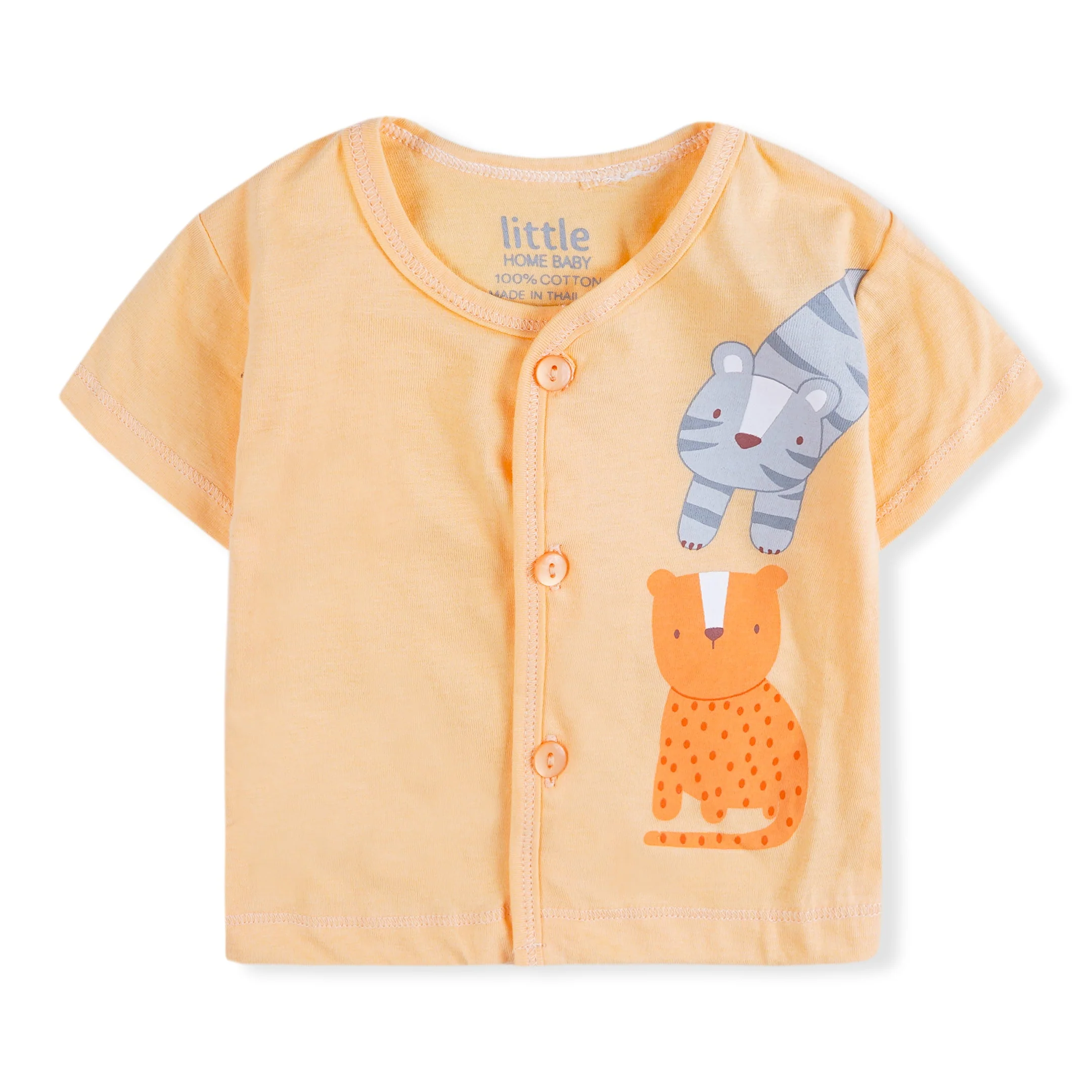 Baby Cotton Sleepsuit Set Tiger Orange (0-6 Months) - Sunshine - Image 3