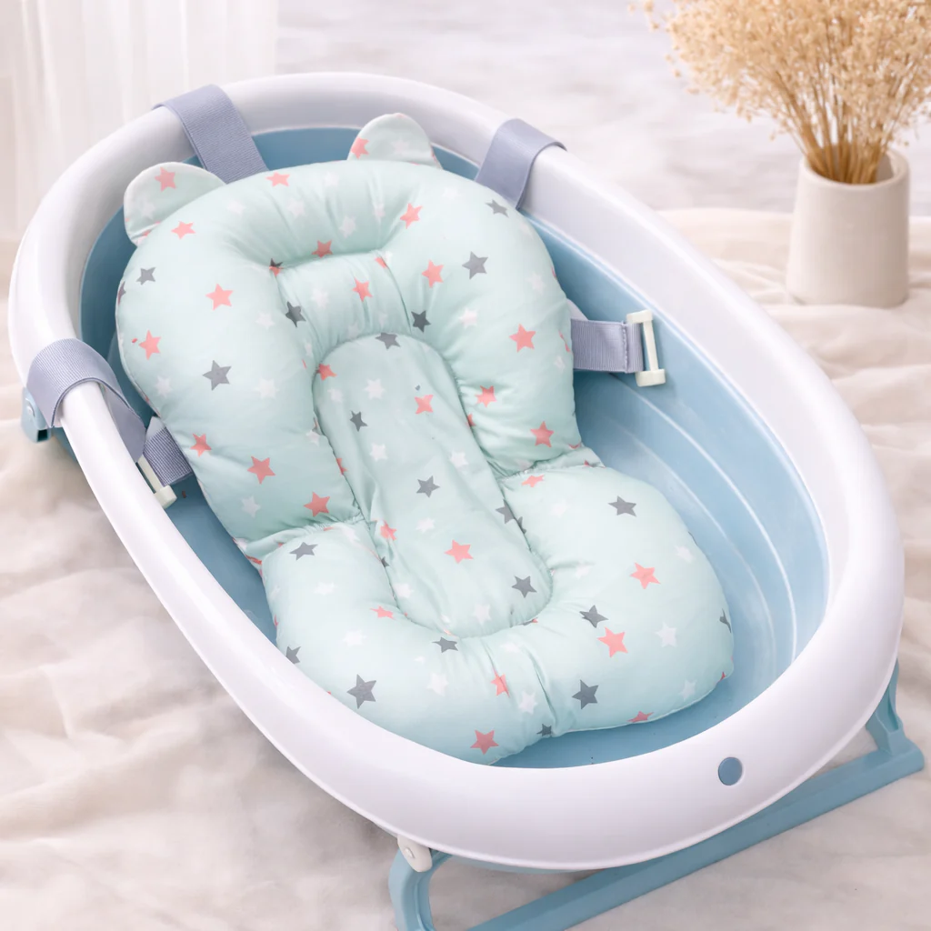 Baby Cushion Bathtub Support Bather Stars Light Green - Topse