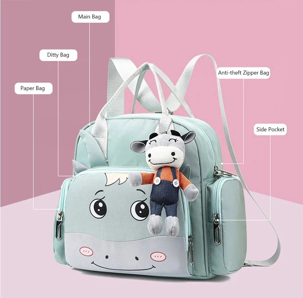 Baby Diaper Backpack Moo Pink - Sunshine - Image 7