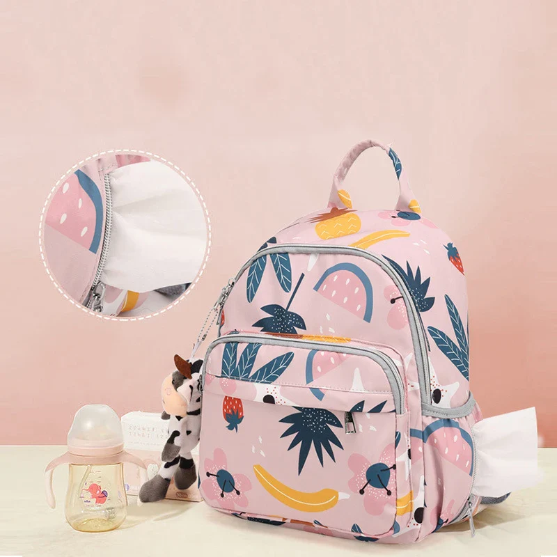 Baby Diaper Backpack (Waterproof) Fruits Baby Pink - Sunshine - Image 5