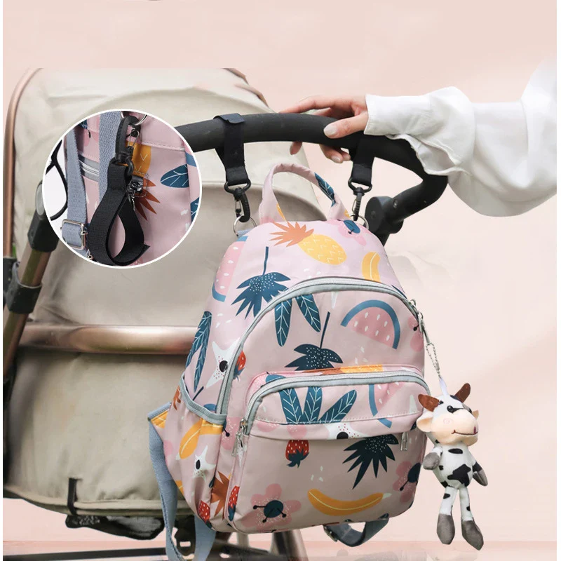 Baby Diaper Backpack (Waterproof) Fruits Sea Green - Sunshine - Image 3