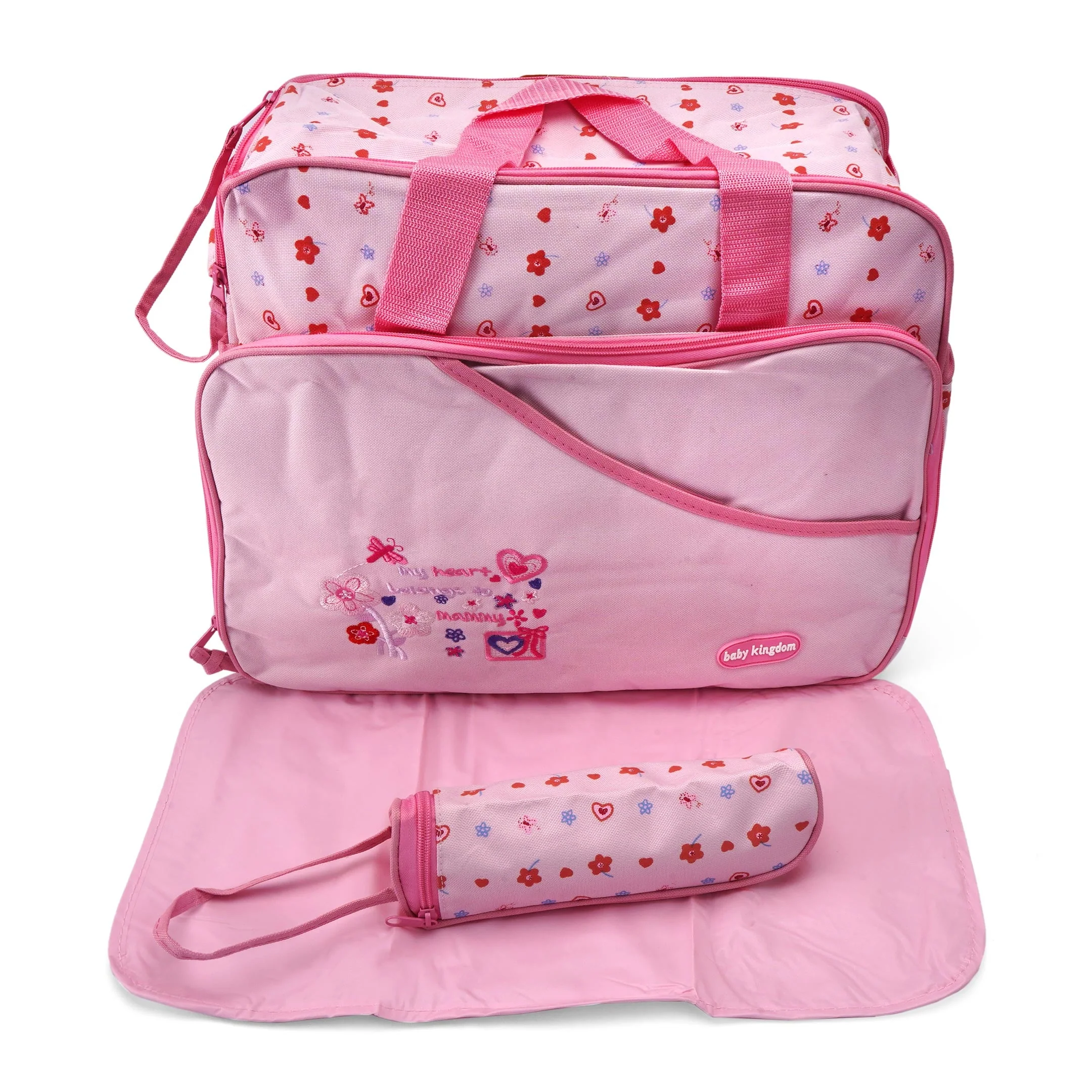 Baby Diaper Bag 3Pcs Heart Pink - Sunshine - Image 2