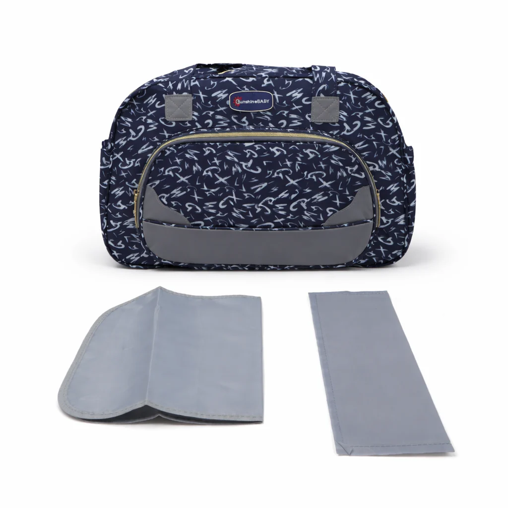 Baby Diaper Bag Alphabets Navy Blue - Sunshine - Image 3