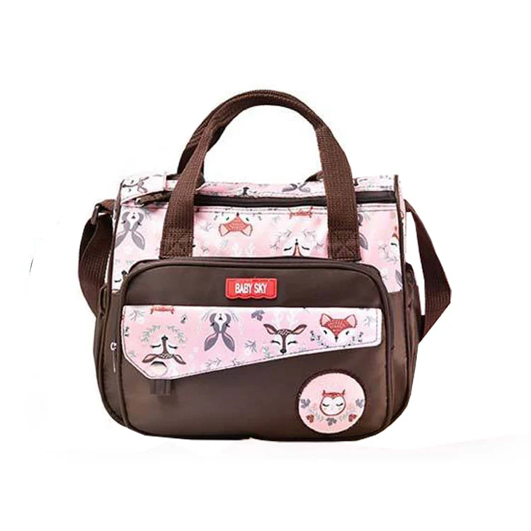 Baby Diaper Bag Animals Brown (H9.5" X W11.5") - Sunshine