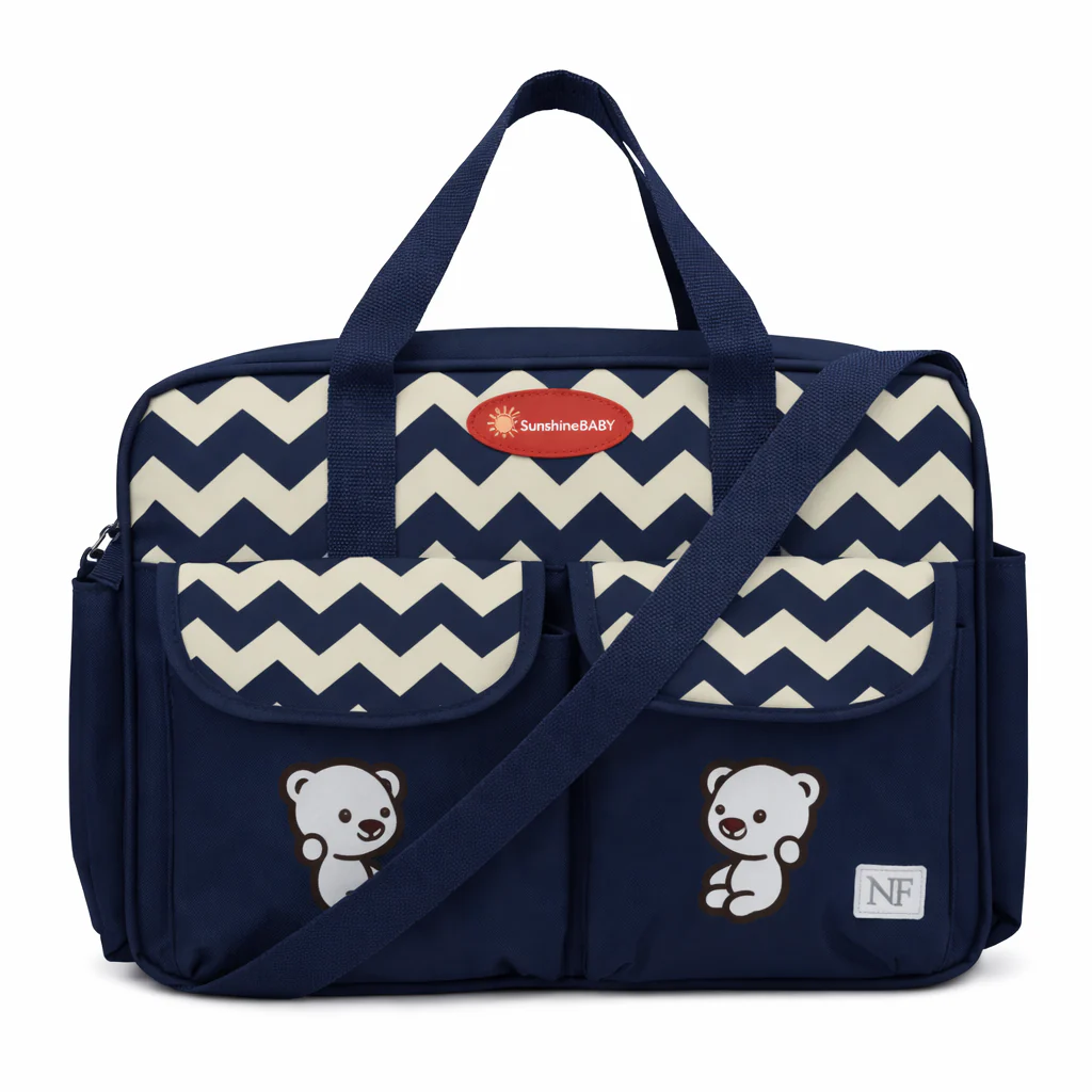 Baby Diaper Bag Bear Navy Blue - Sunshine