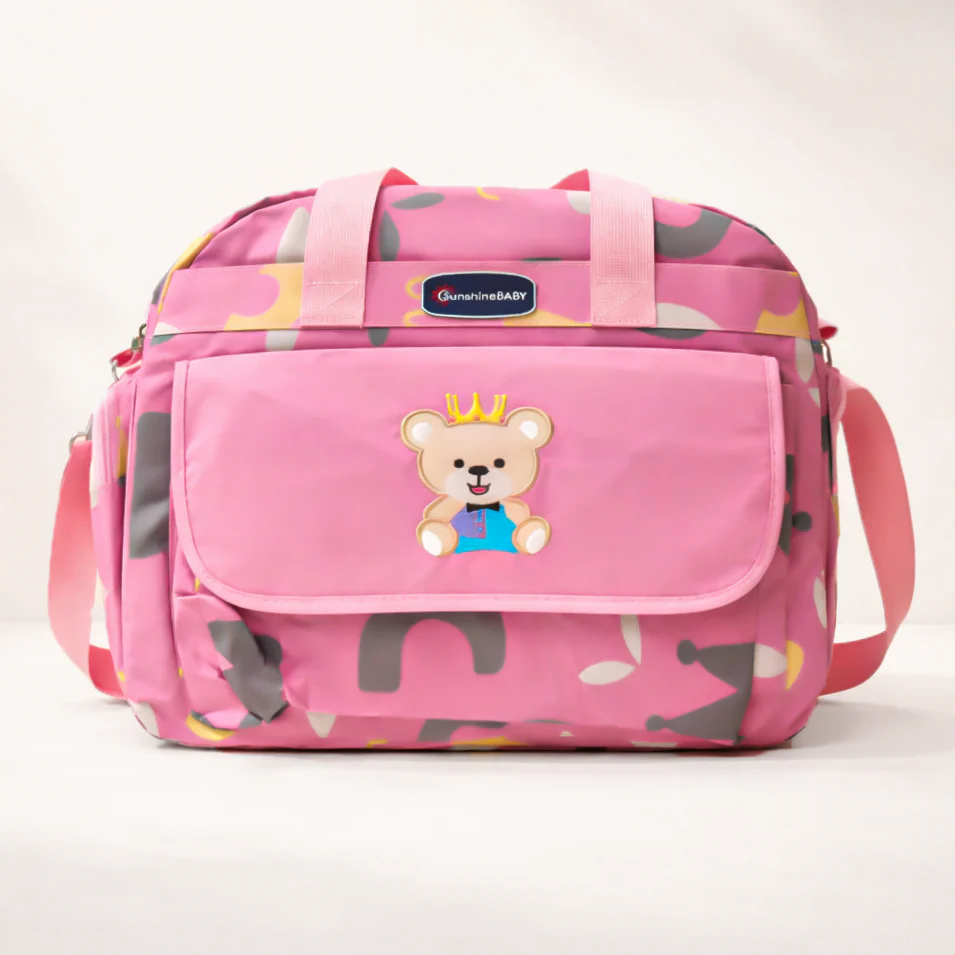 Baby Diaper Bag Bear Pink - Sunshine