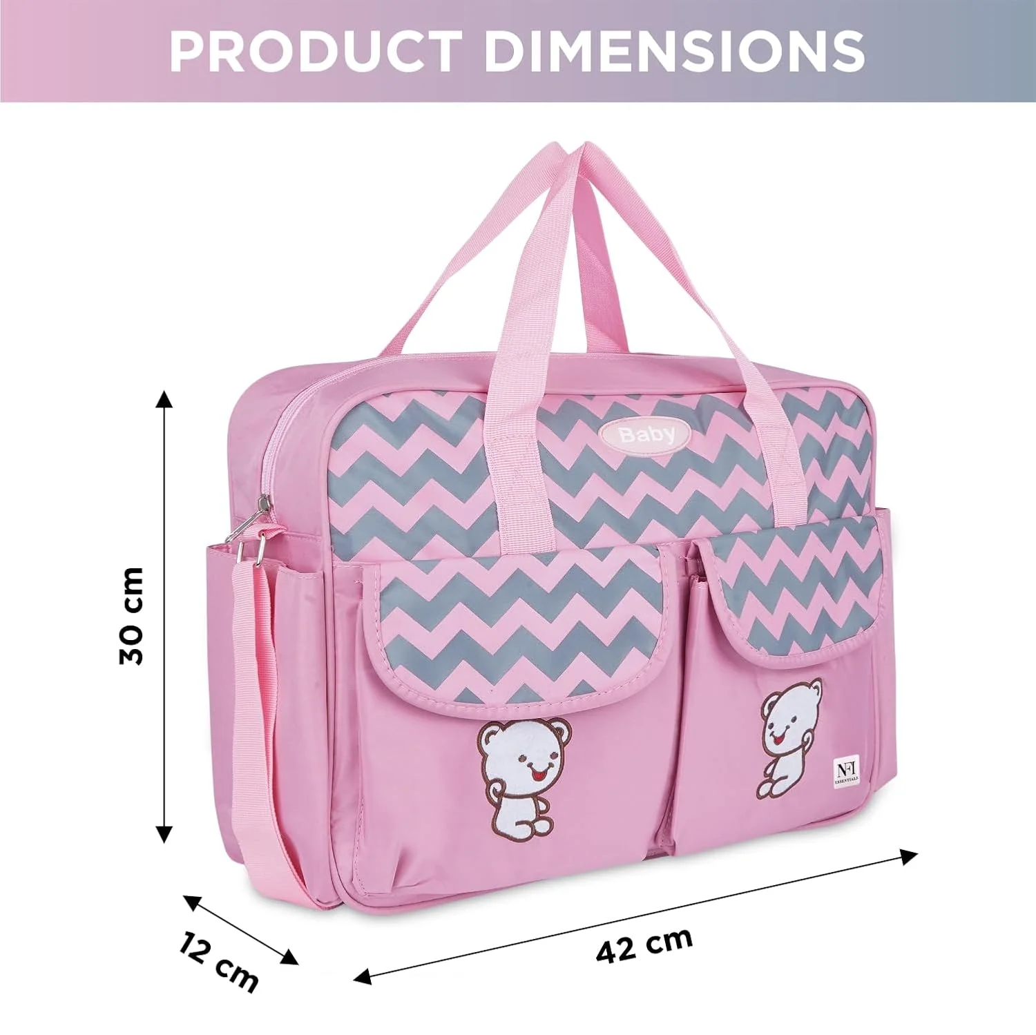 Baby Diaper Bag Bear Pink - Sunshine - Image 2