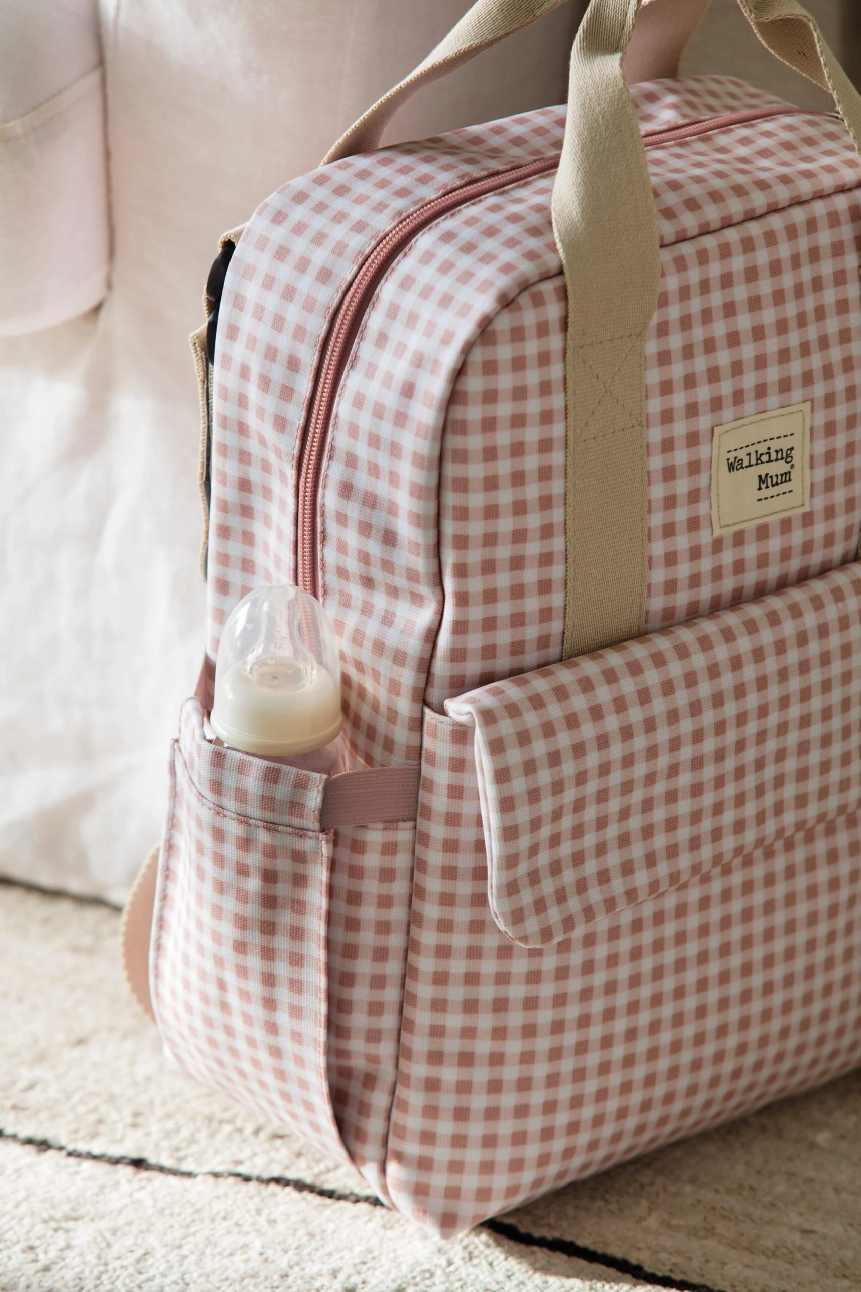 Baby Diaper Bag Check Black & White - Momease - Image 6