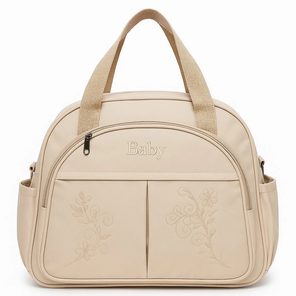 Baby Diaper Bag Emb Beige (Small) - Sunshine