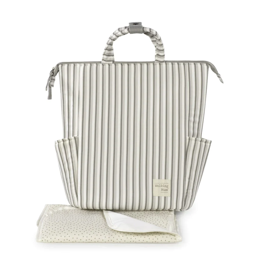 Baby Diaper Bag Multi Stripes White - Momease