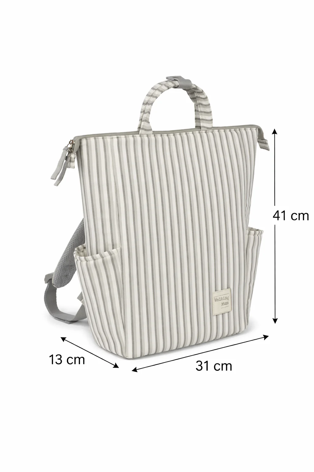 Baby Diaper Bag Multi Stripes White - Momease - Image 10