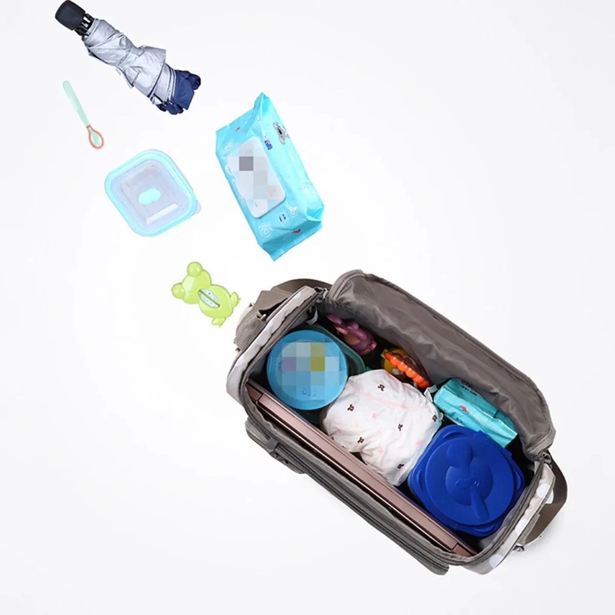 Baby Diaper Bag Polka Dots Blue (Small) - Sunshine - Image 2