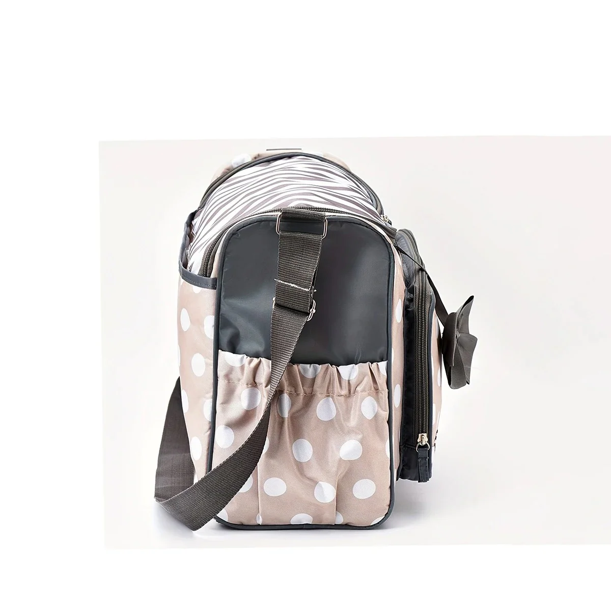 Baby Diaper Bag Polka Dots Brown (Small) - Sunshine - Image 4