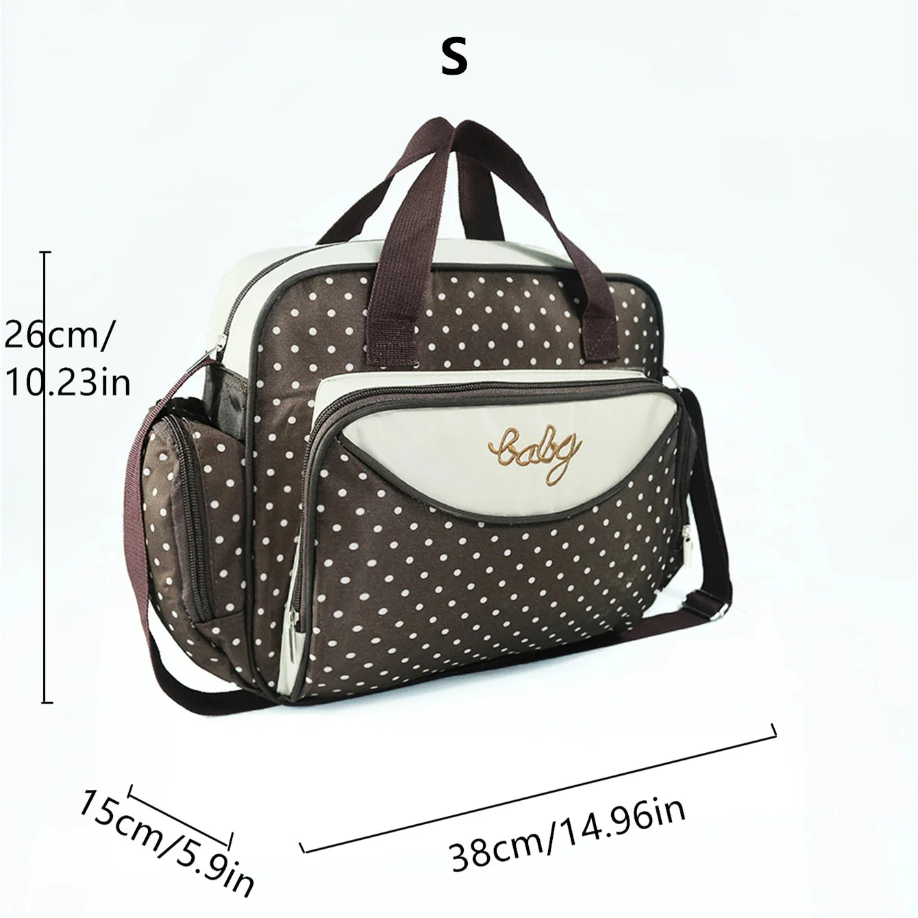 Baby Diaper Bag Polka Dots Brown - Sunshine - Image 2