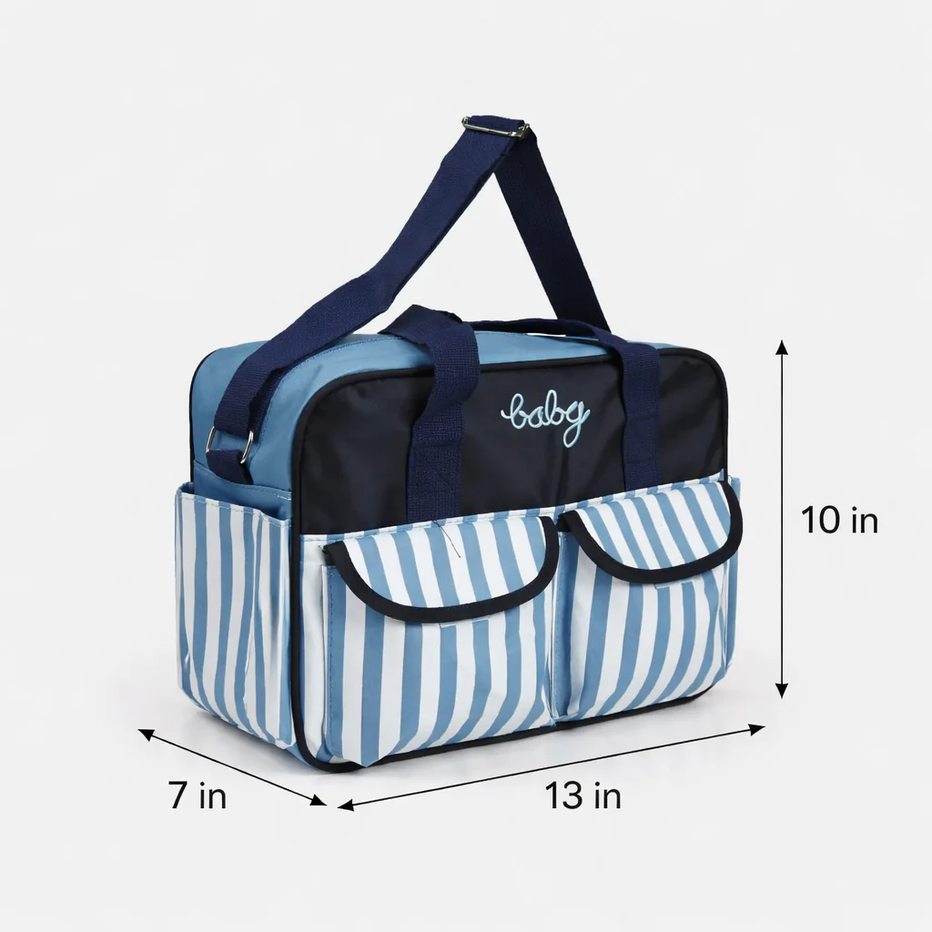 Baby Diaper Bag Stripes Blue - Sunshine - Image 2