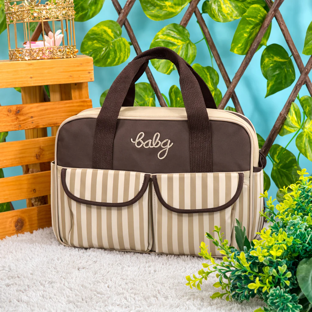 Baby Diaper Bag Stripes Brown - Sunshine