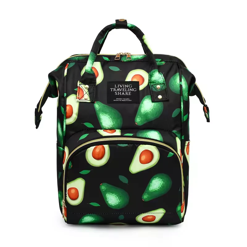 Baby Diaper Bag (Waterproof) Avocado Black - Momease