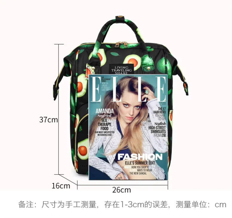 Baby Diaper Bag (Waterproof) Avocado Orange - Momease - Image 2