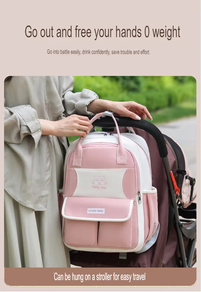 Baby Diaper Bag (Waterproof) Bear Brown - Sunshine - Image 6