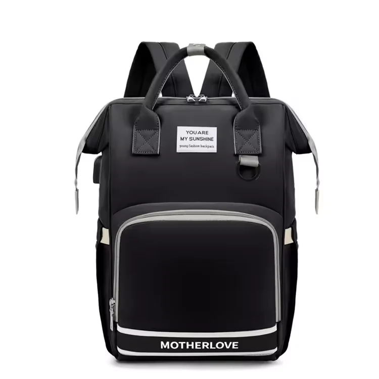 Baby Diaper Bag (Waterproof) Black - Sunshine