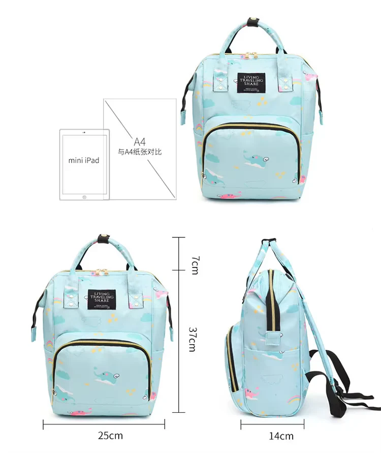 Baby Diaper Bag (Waterproof) Elephant Grey - Momease - Image 3