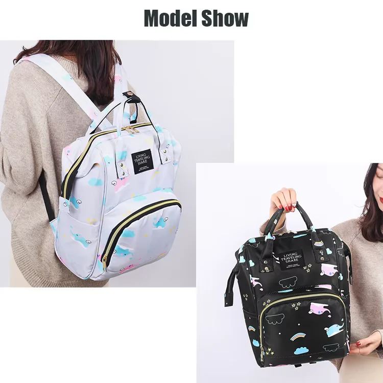 Baby Diaper Bag (Waterproof) Elephant Grey - Momease - Image 5