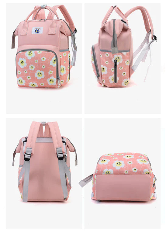 Baby Diaper Bag (Waterproof) Flower Purple - Sunshine - Image 3