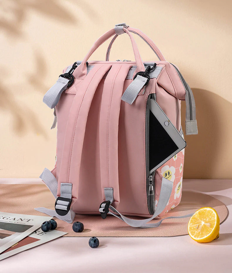 Baby Diaper Bag (Waterproof) Flower Sea Green - Sunshine - Image 11