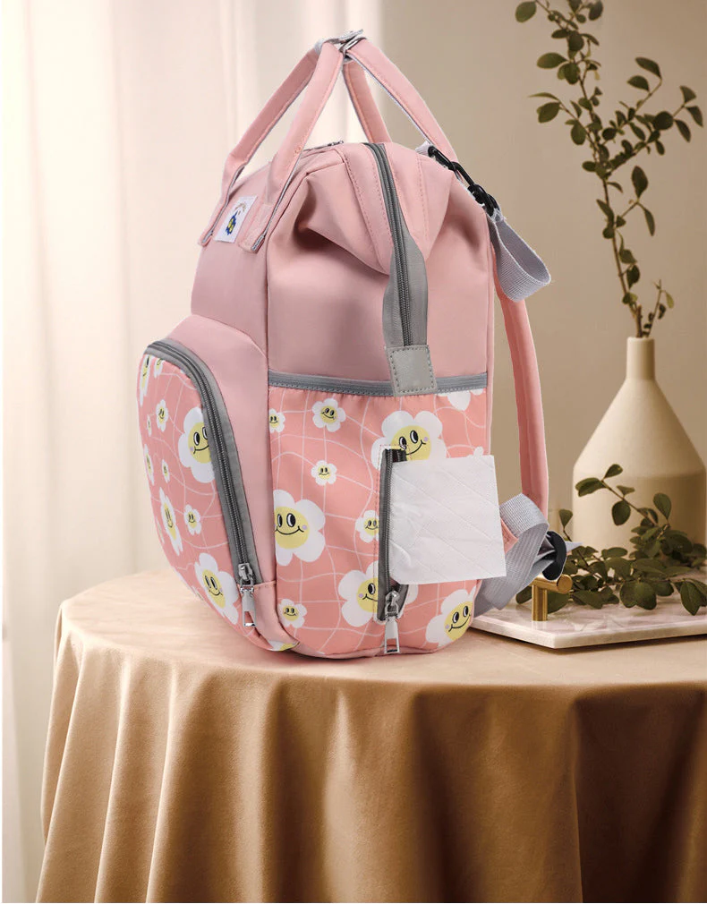 Baby Diaper Bag (Waterproof) Flower Sea Green - Sunshine - Image 9