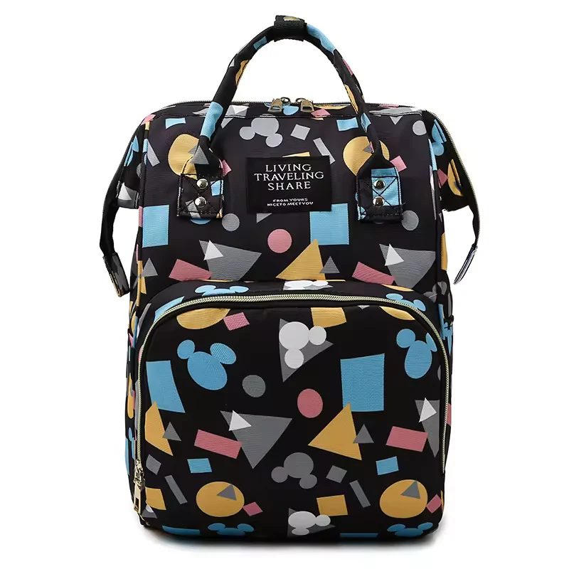 Baby Diaper Bag (Waterproof) Geometric Black - Momease