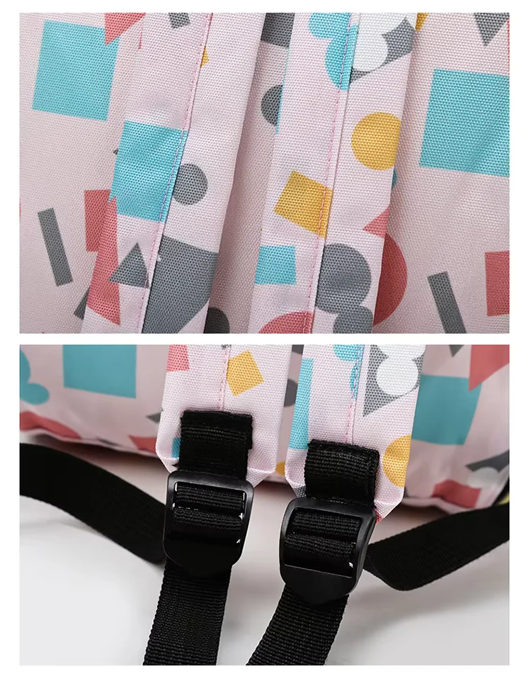 Baby Diaper Bag (Waterproof) Geometric Black - Momease - Image 11
