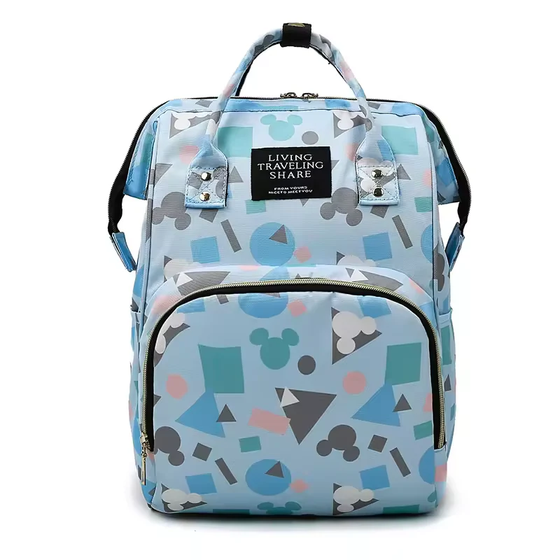 Baby Diaper Bag (Waterproof) Geometric Blue - Momease