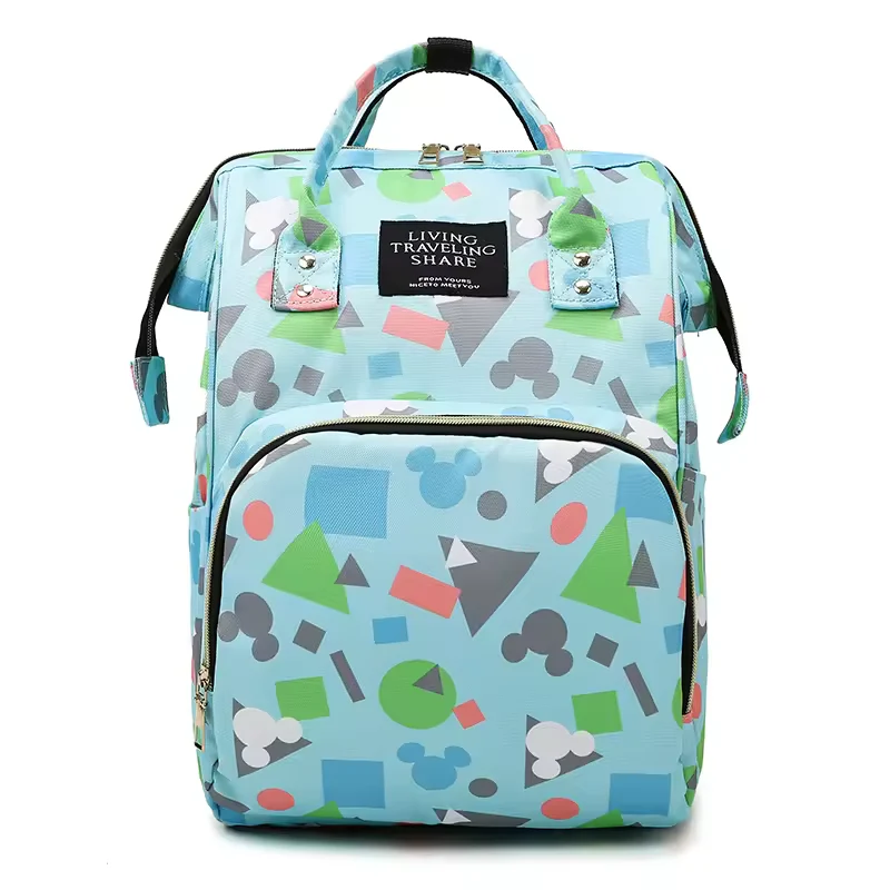 Baby Diaper Bag (Waterproof) Geometric Blue - Momease