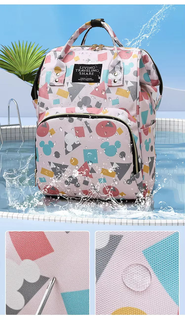 Baby Diaper Bag (Waterproof) Geometricpurple - Momease - Image 7