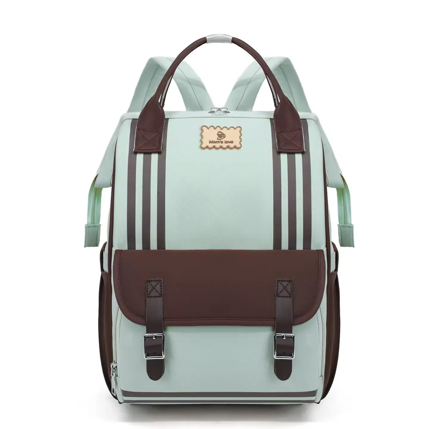 Baby Diaper Bag (Waterproof) Green & Brown - Sunshine